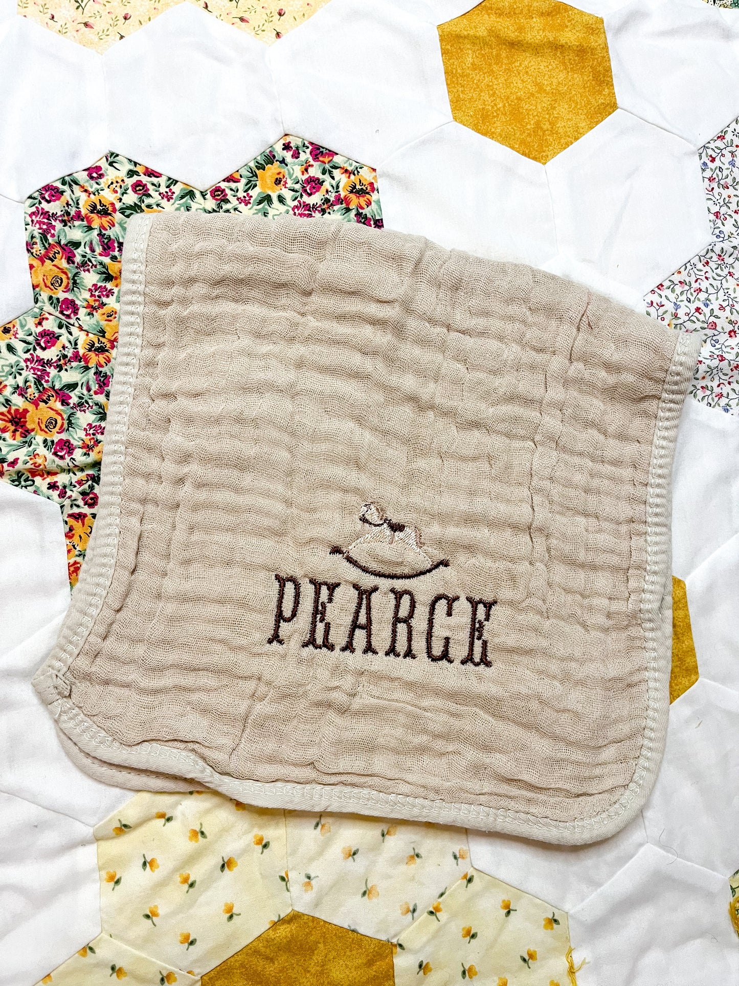 Embroidered Burp Cloth