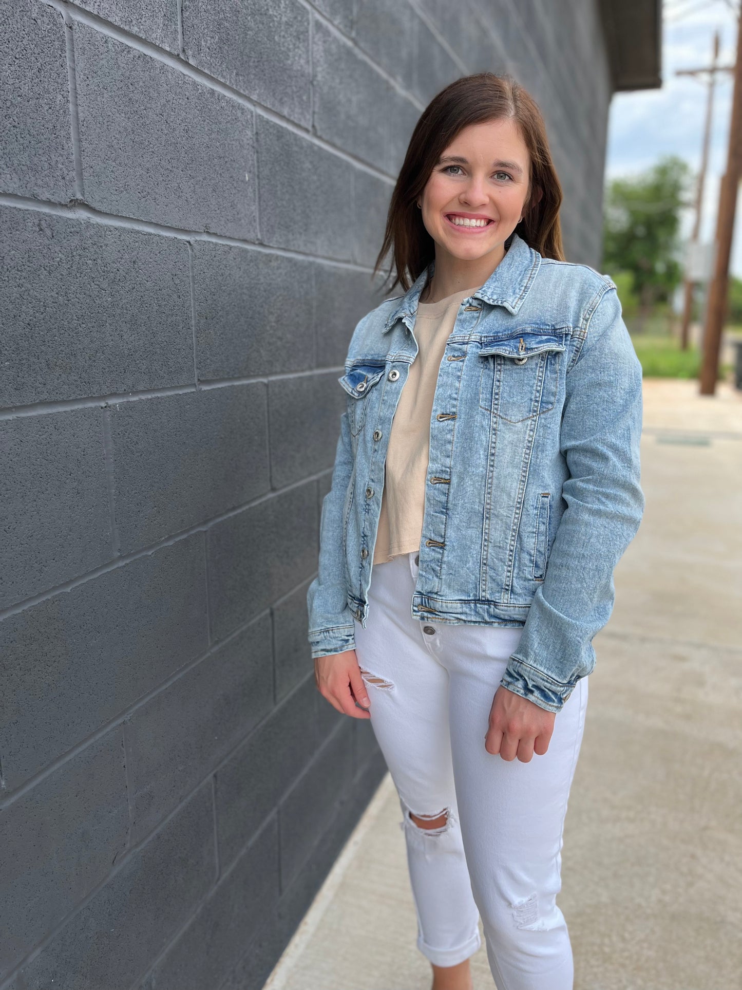 Gig 'Em Painted Denim Jacket