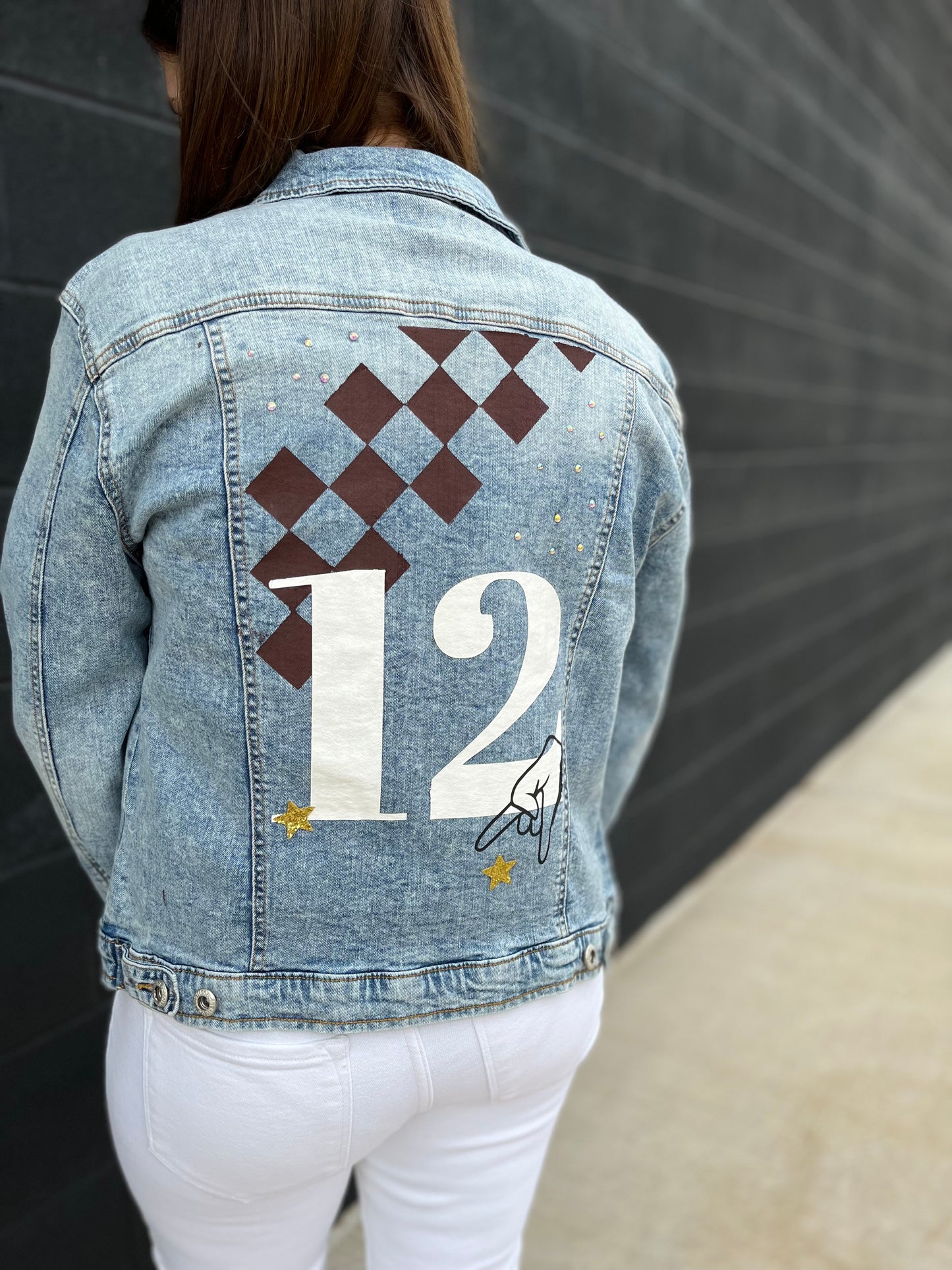 Gig 'Em Painted Denim Jacket