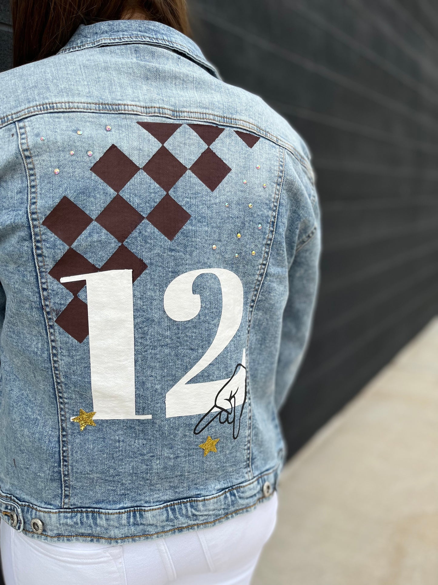 Gig 'Em Painted Denim Jacket