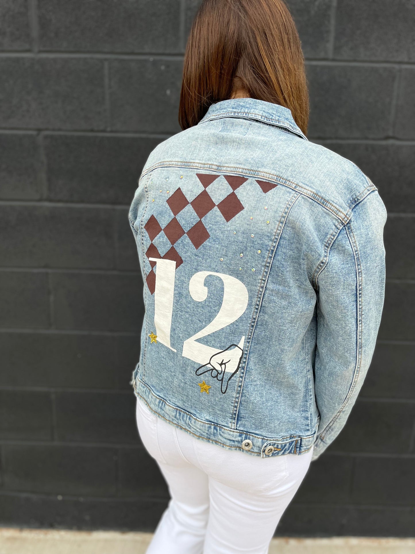 Gig 'Em Painted Denim Jacket