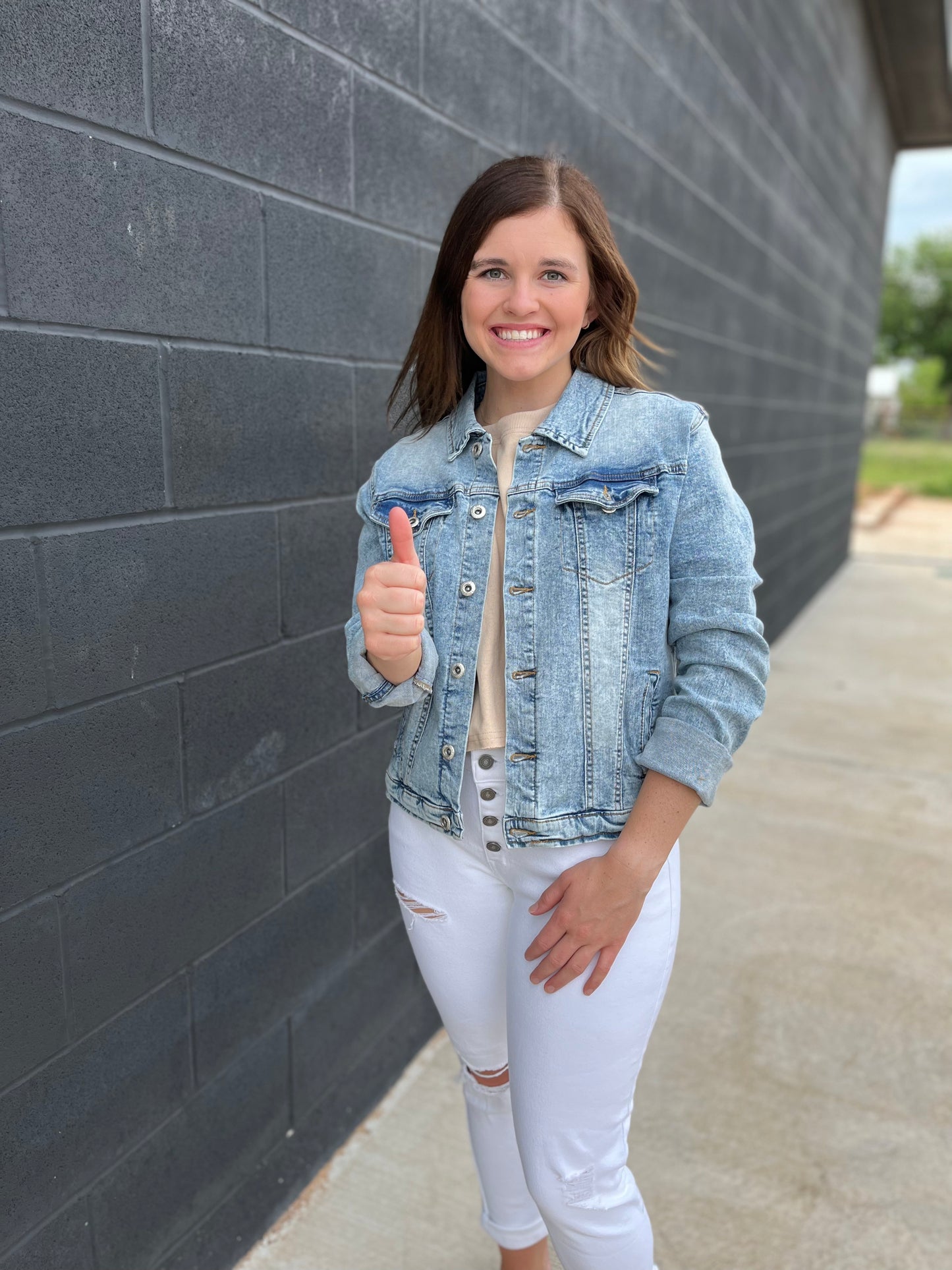 Gig 'Em Painted Denim Jacket